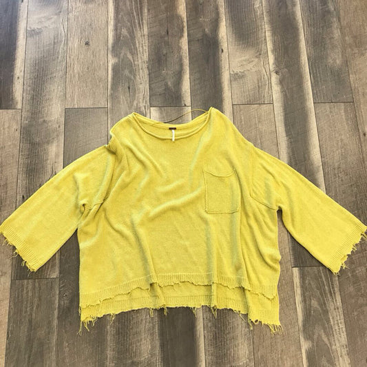 YELLOW OVERSIZED POCKET KNIT SWEATER- AS IS