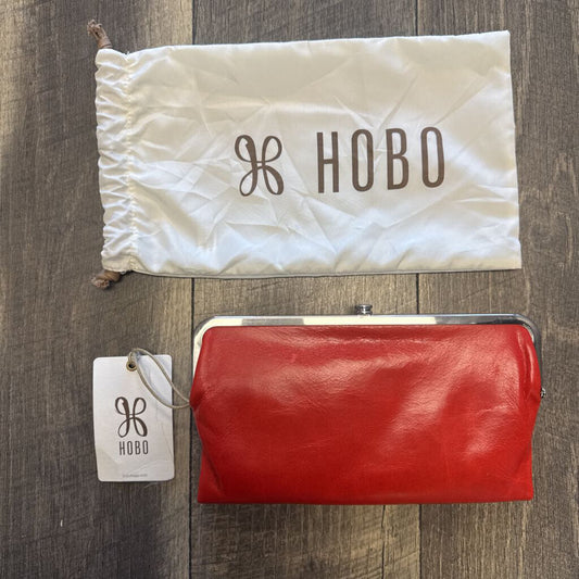 ORANGE LEATHER CLUTCH-NWT