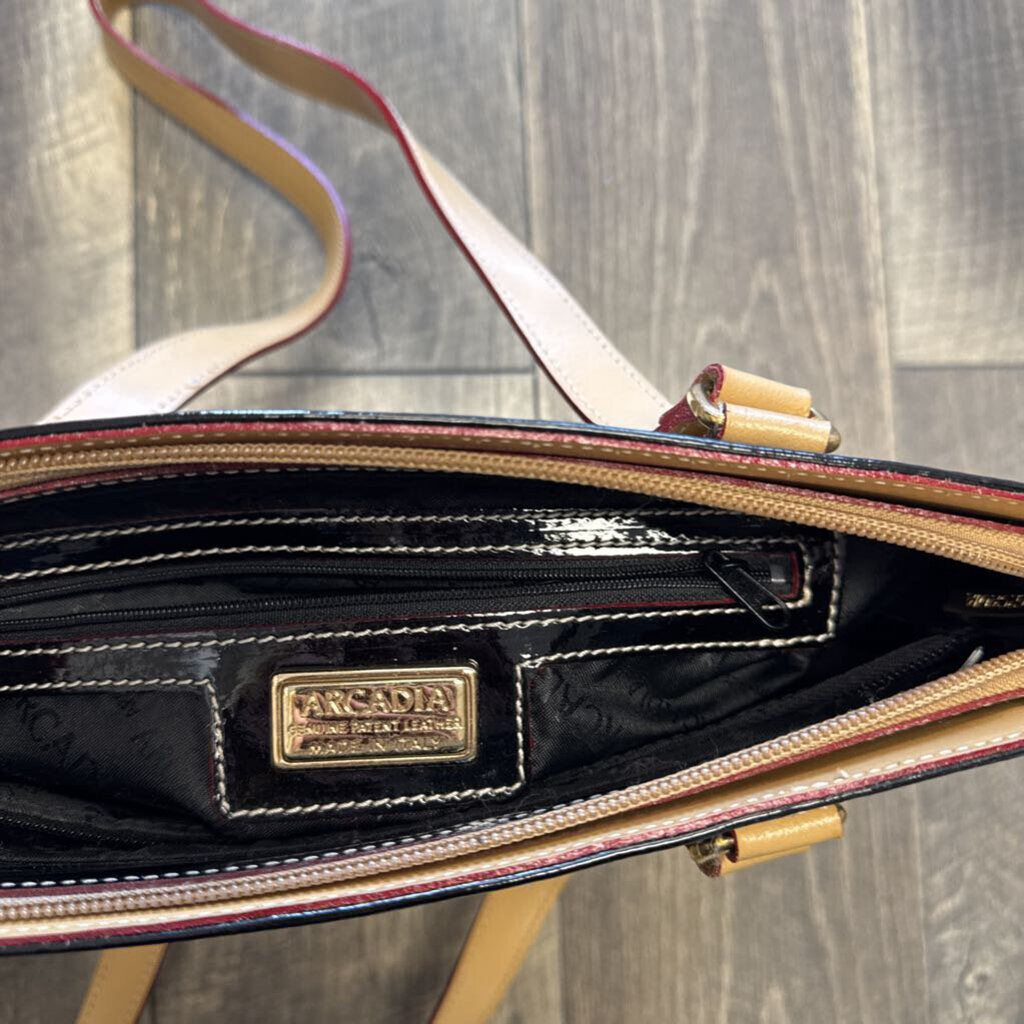 BLK PATENT LEATHER PURSE