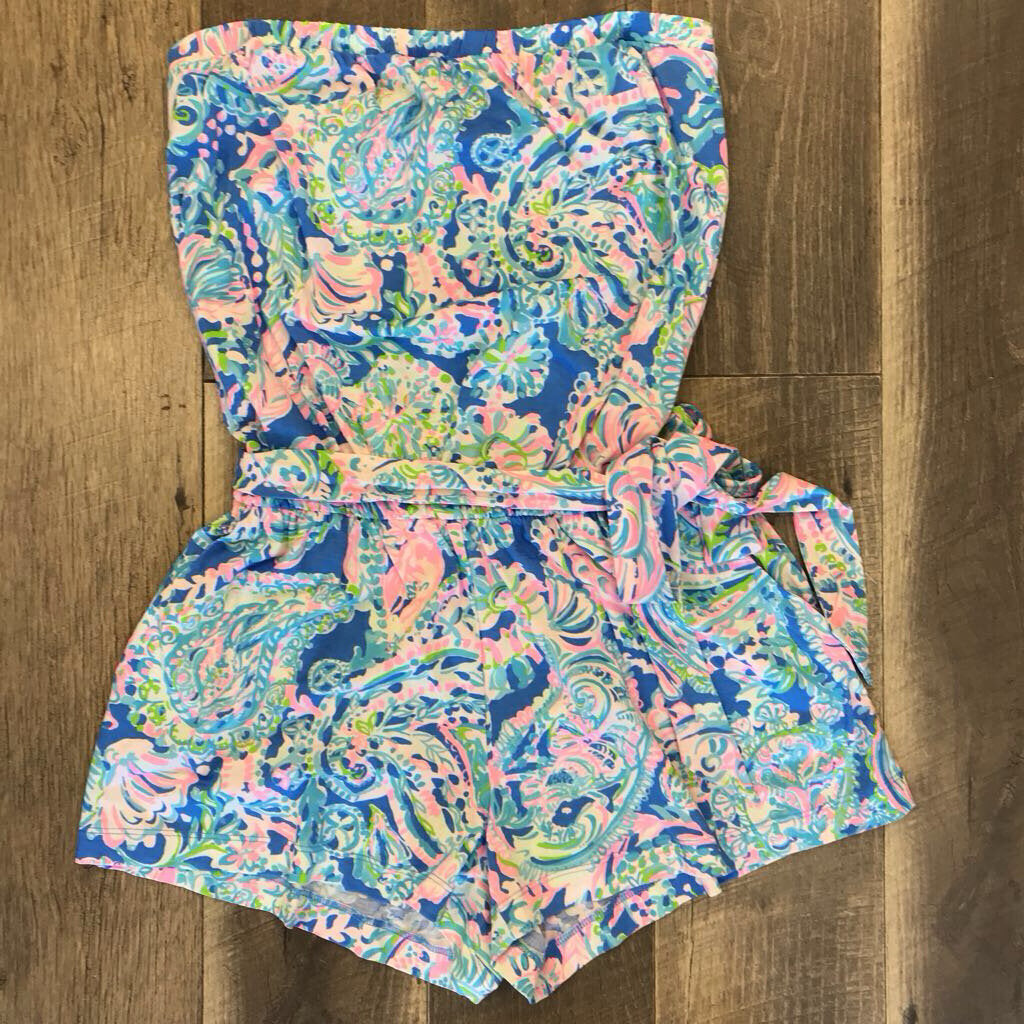 BLUE TROPICAL JACE ROMPER