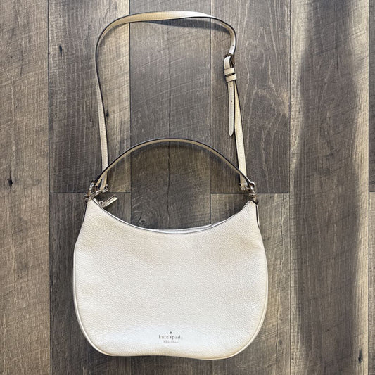 CREAM CRESENT PEBBLED PURSE