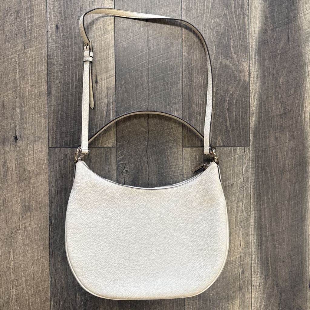 CREAM CRESENT PEBBLED PURSE