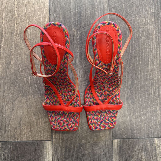ORANGE KAIA LEATHER SANDALS