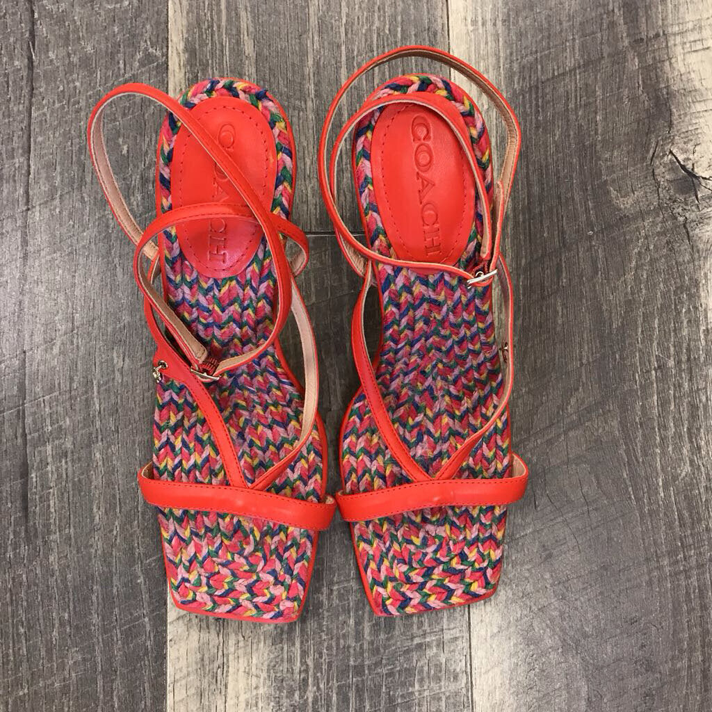 ORANGE KAIA LEATHER SANDALS