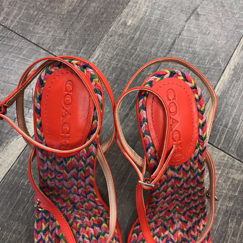 ORANGE KAIA LEATHER SANDALS