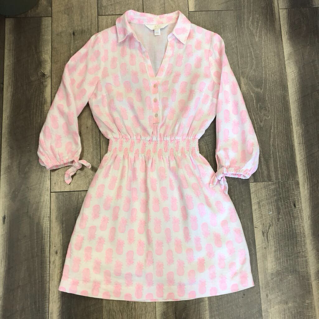 ABRALYNN LINEN PINK SLICE OF SUNSHINE DRESS