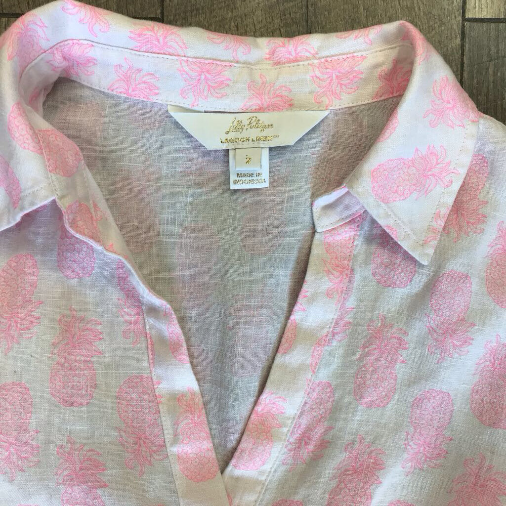 ABRALYNN LINEN PINK SLICE OF SUNSHINE DRESS