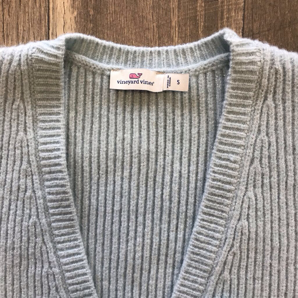 BLUE BOW SPARKLE CARDIGAN
