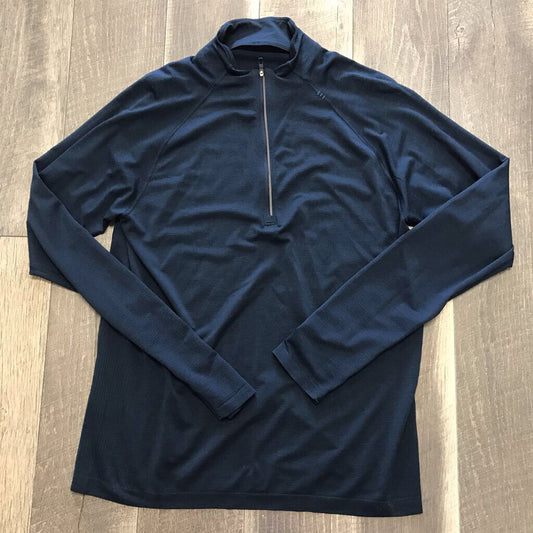 NAVY QUARTER ZIP VENT TECH
