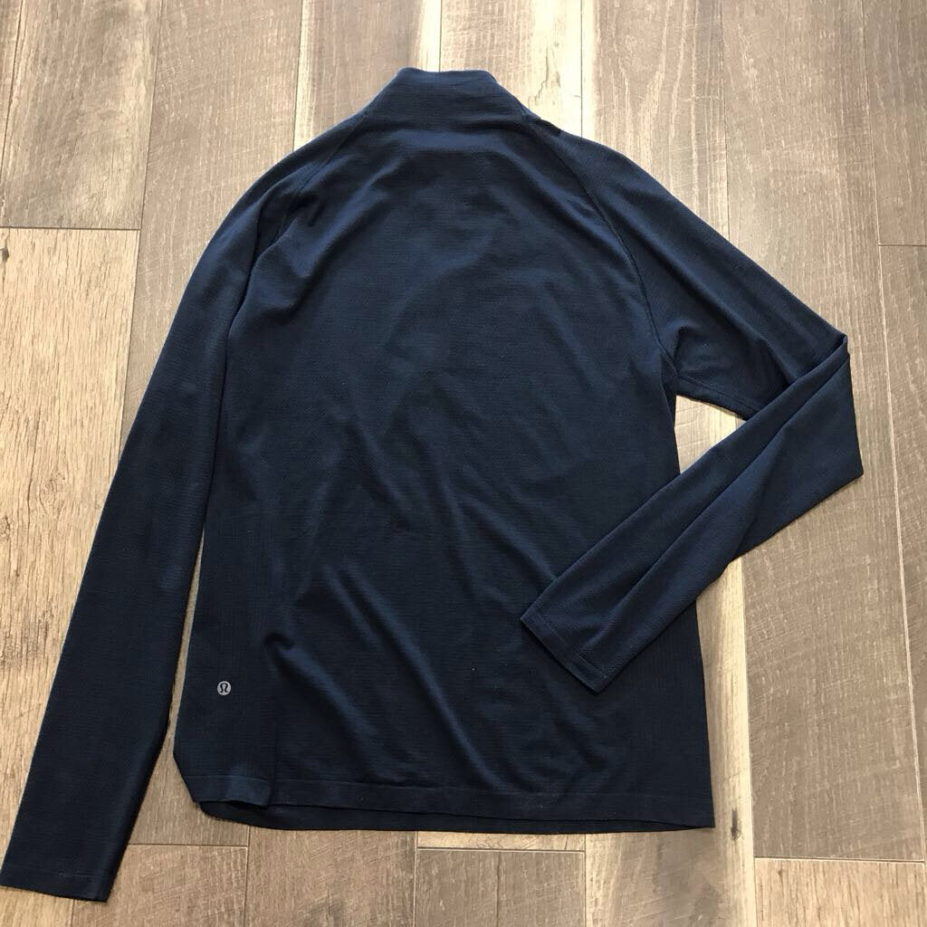 NAVY QUARTER ZIP VENT TECH