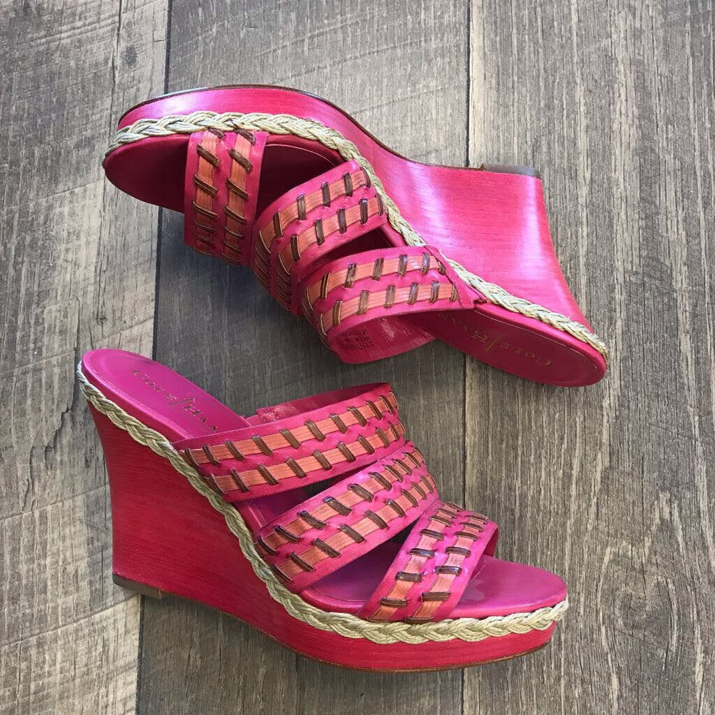 PINK WEDGE SANDALS-NWT