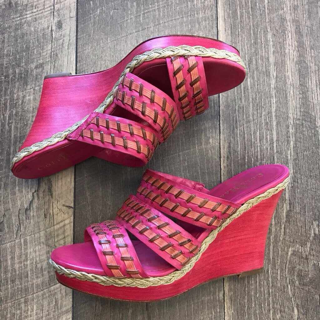 PINK WEDGE SANDALS-NWT