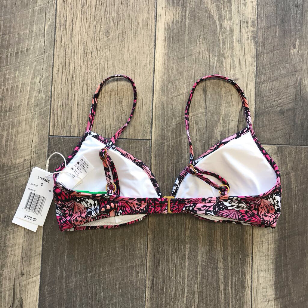 BLK BUTTERFLY SWIM BIKINI TOP-NWT