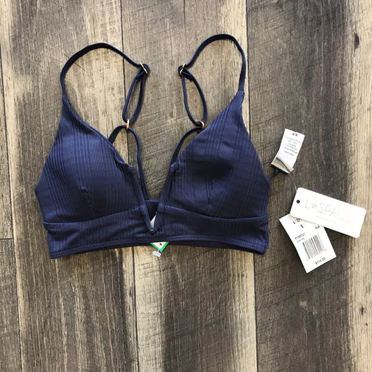 BLUE RIBBED SWIM BIKINI TOP-NWT