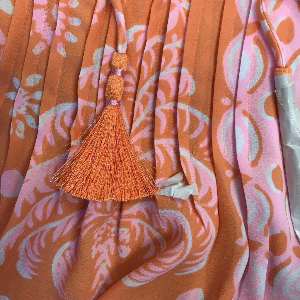 MARLINA PAPAYA BREEZEY PALM BLOUSE-NWT