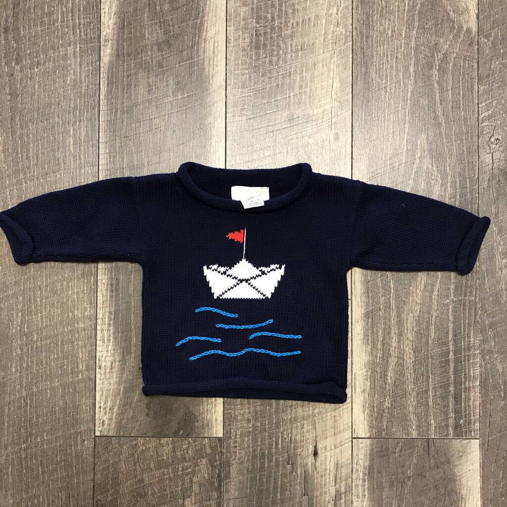 NAVY SAILBOAT SWEATER