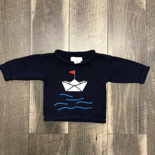 NAVY SAILBOAT SWEATER