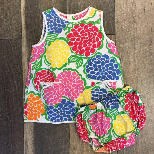 MULTI COLOR SHIFT DRESS/BLOOMERS 2P