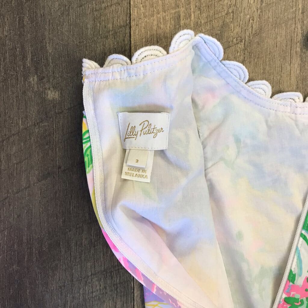 GREEN PRINT LACE DRESS