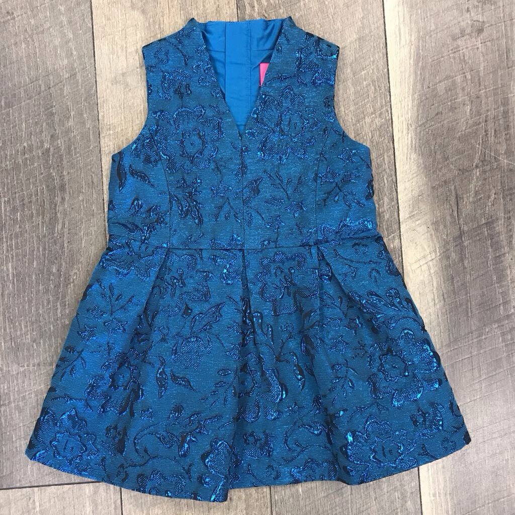 TEAL JAQUARD DRESS