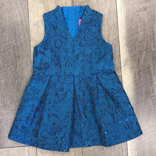 TEAL JAQUARD DRESS