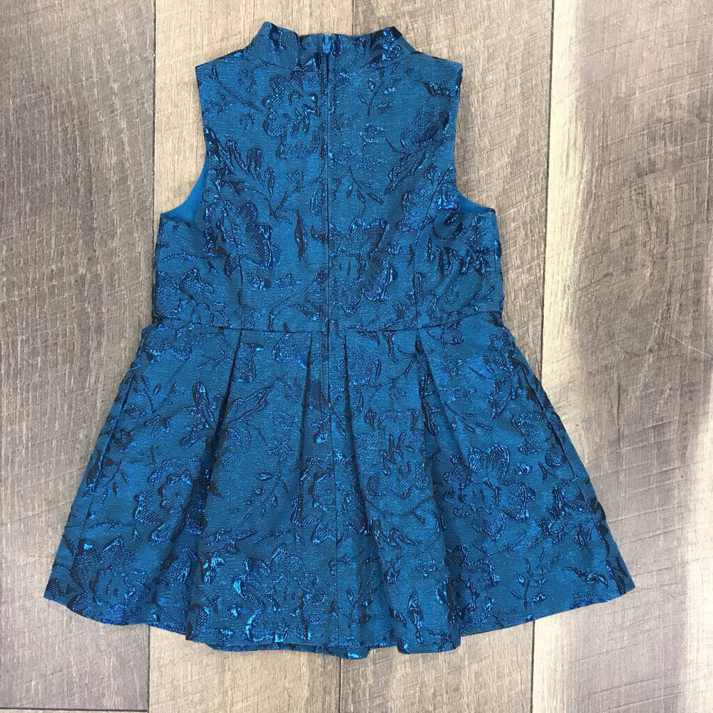 TEAL JAQUARD DRESS