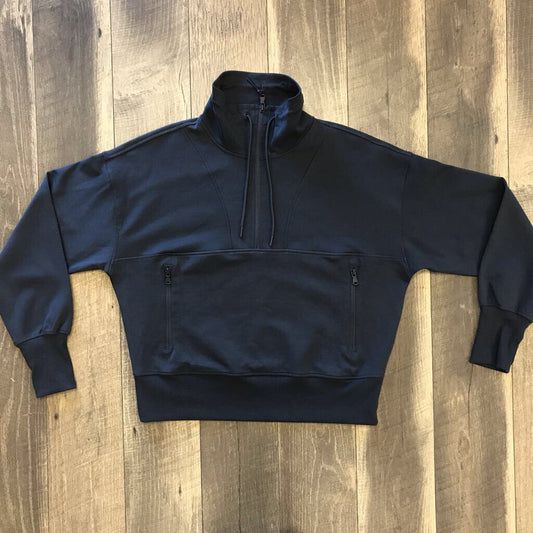 NAVY QUARTER ZIP