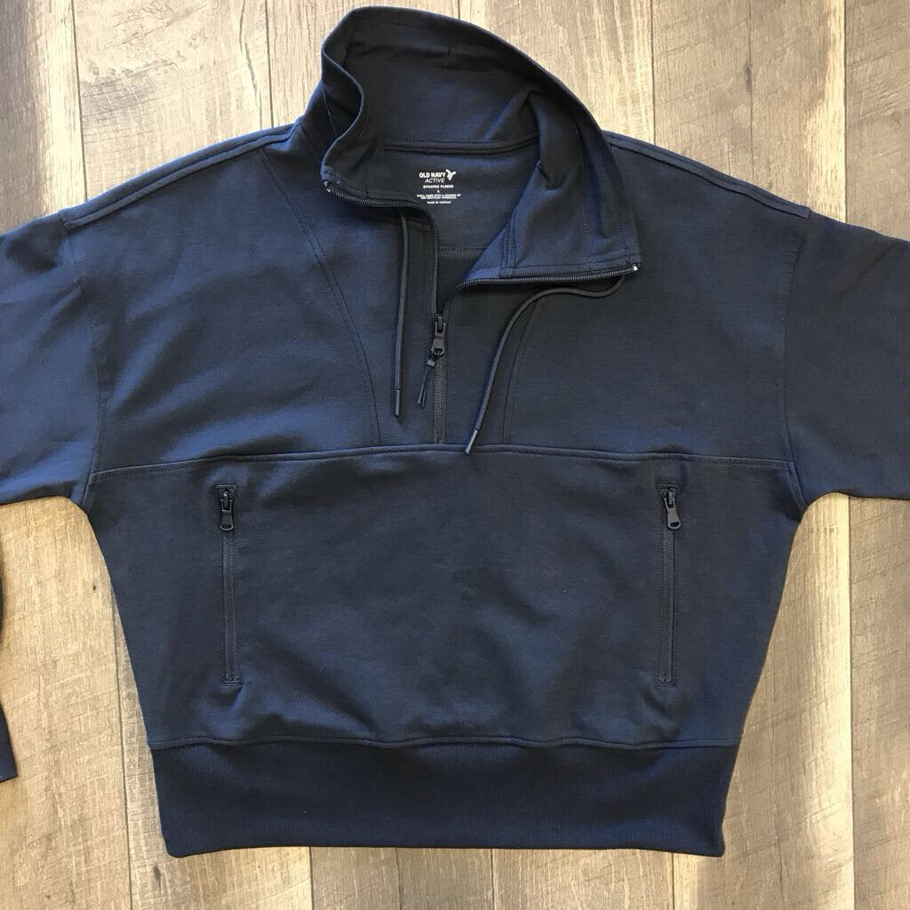 NAVY QUARTER ZIP