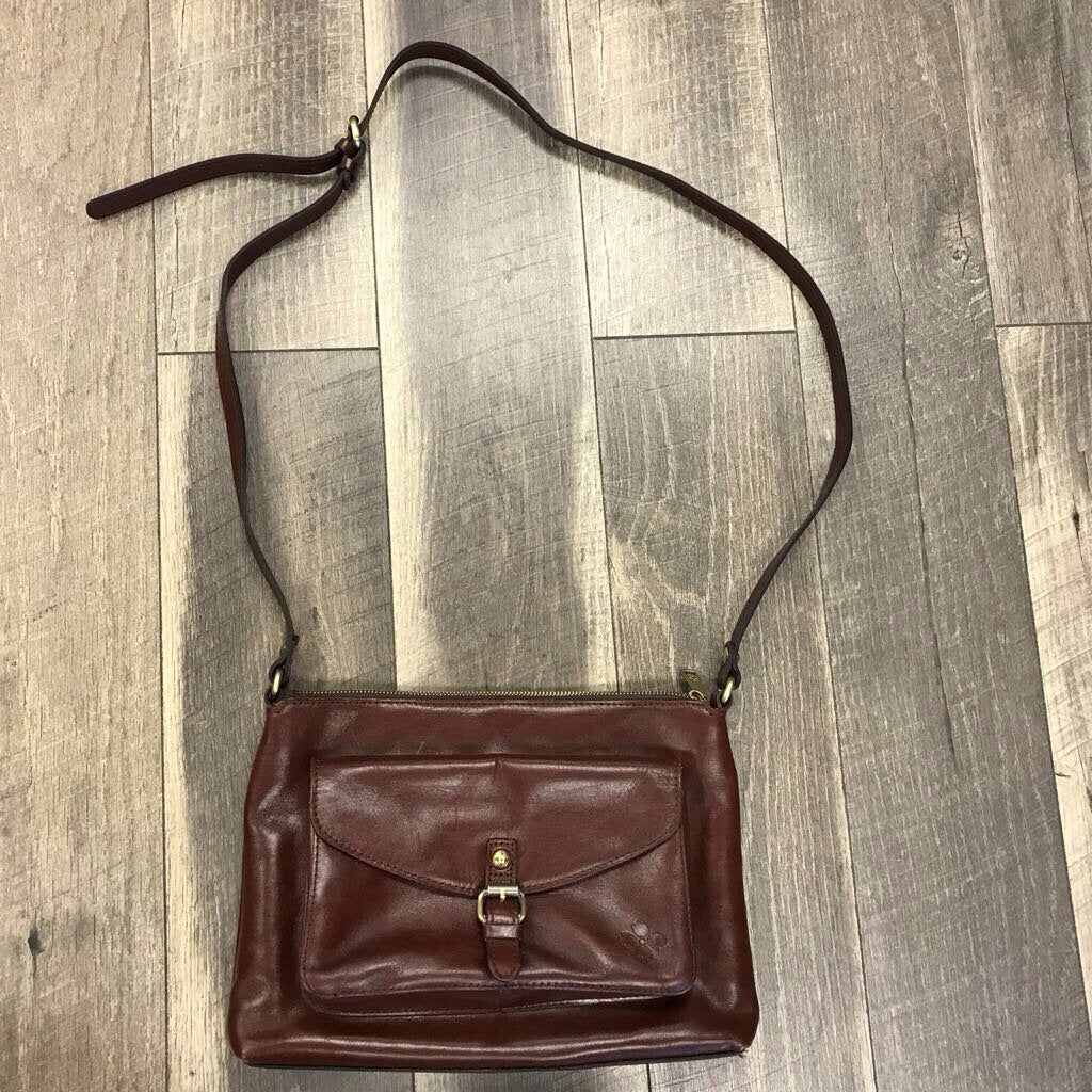 NUTMEG LEATHER CROSSBODY PURSE