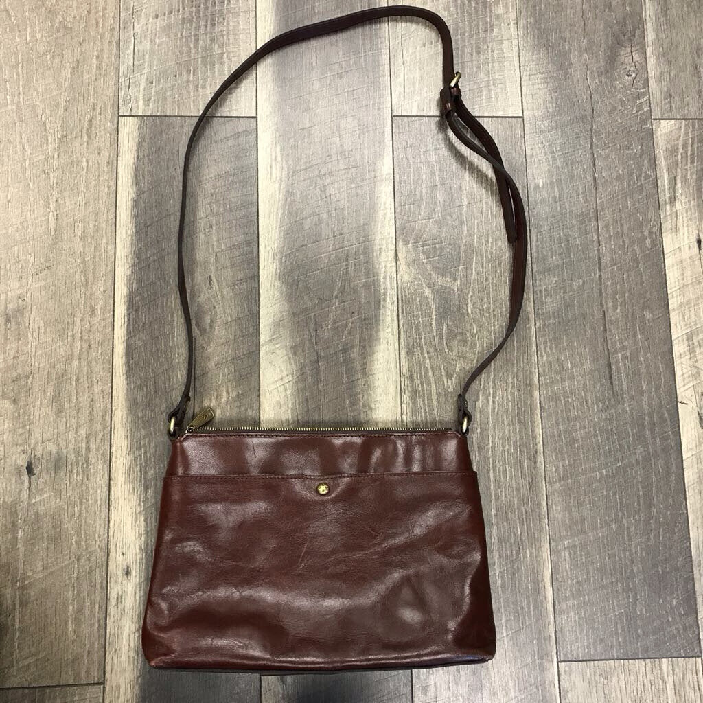 NUTMEG LEATHER CROSSBODY PURSE
