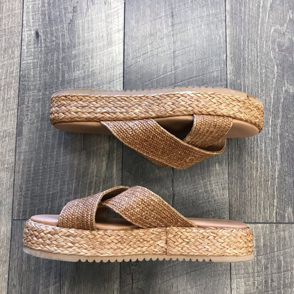 RAFFIA PLATFORM SANDALS