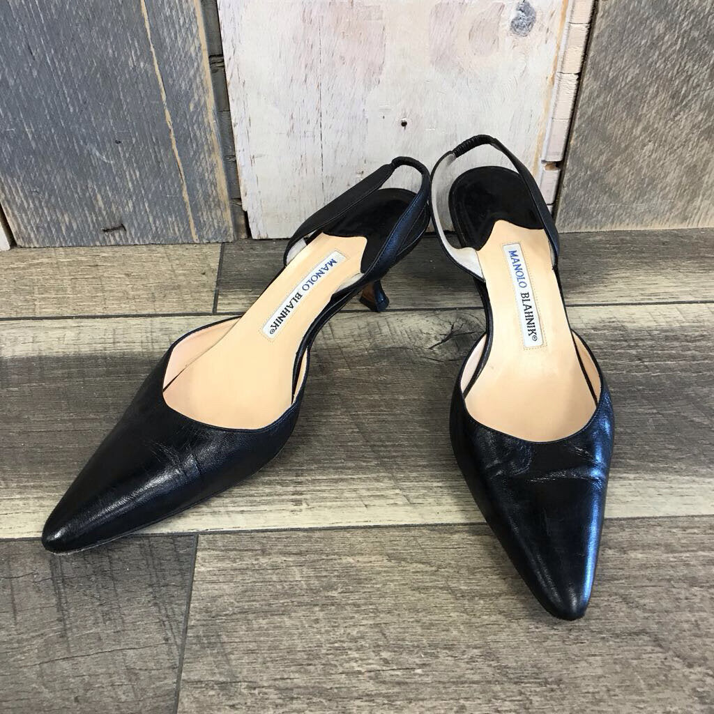 BLACK SLINGBACK 2" HEELS