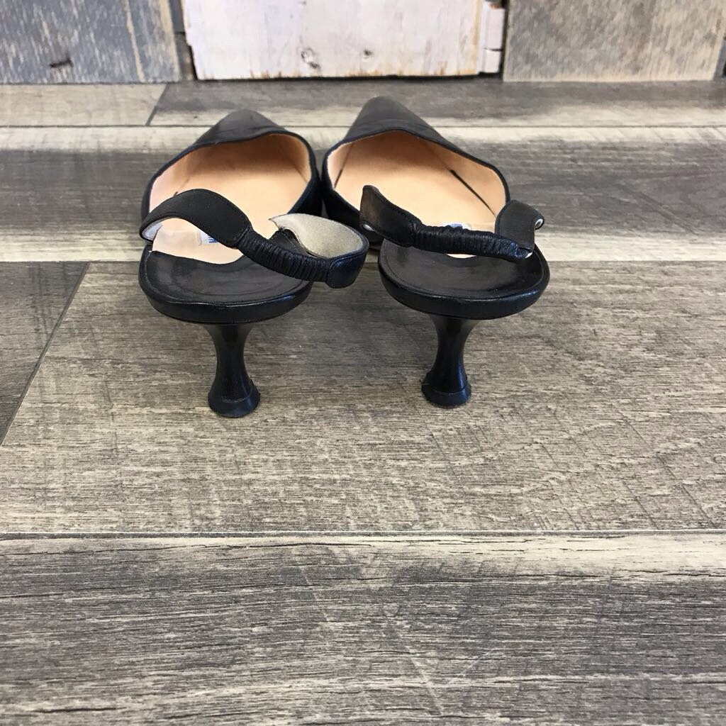 BLACK SLINGBACK 2" HEELS