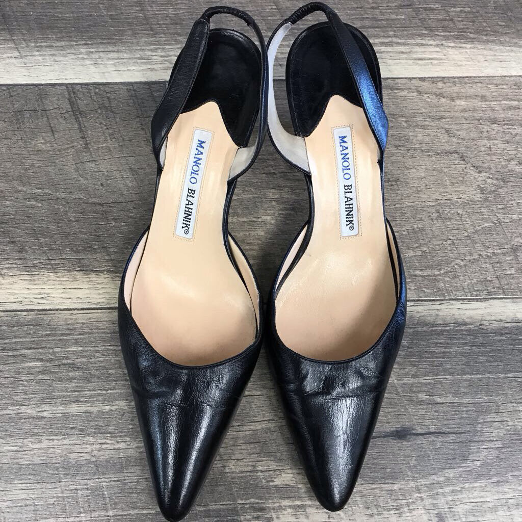 BLACK SLINGBACK 2" HEELS