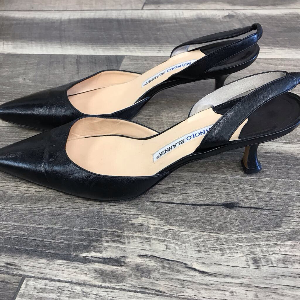 BLACK SLINGBACK 2" HEELS