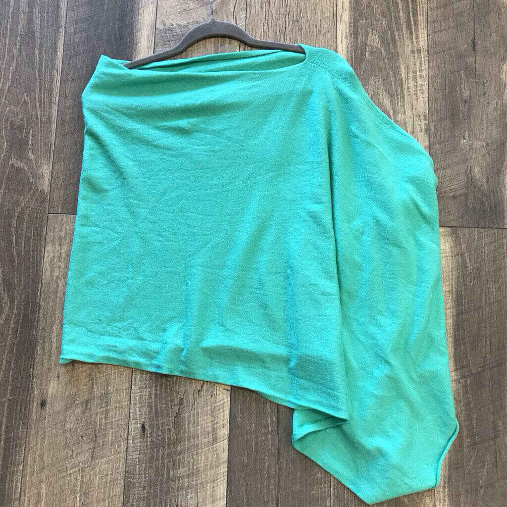 GREEN KNIT PONCHO
