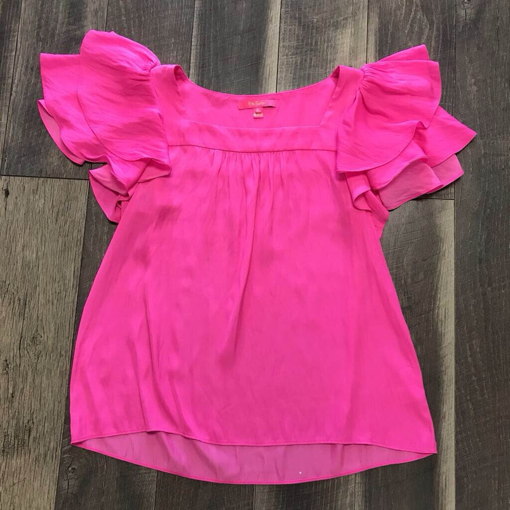 NEON PINK RUFFLE SS