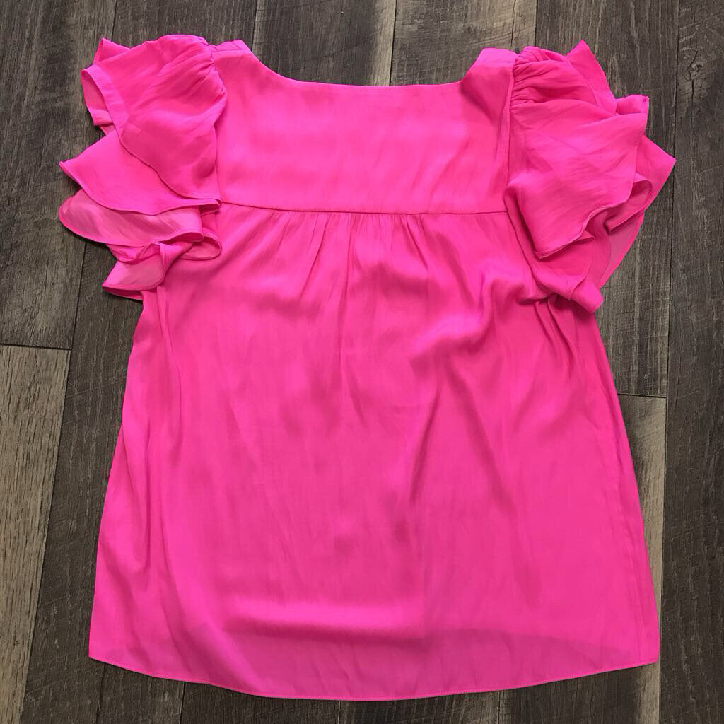 NEON PINK RUFFLE SS