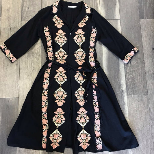 BLK EMBROIDERED DRESS W/ SLIP