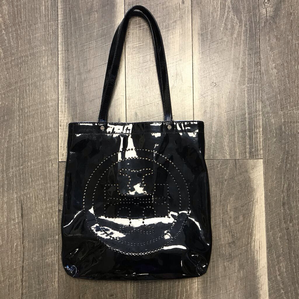 BLK PATENT TOTE AS IS