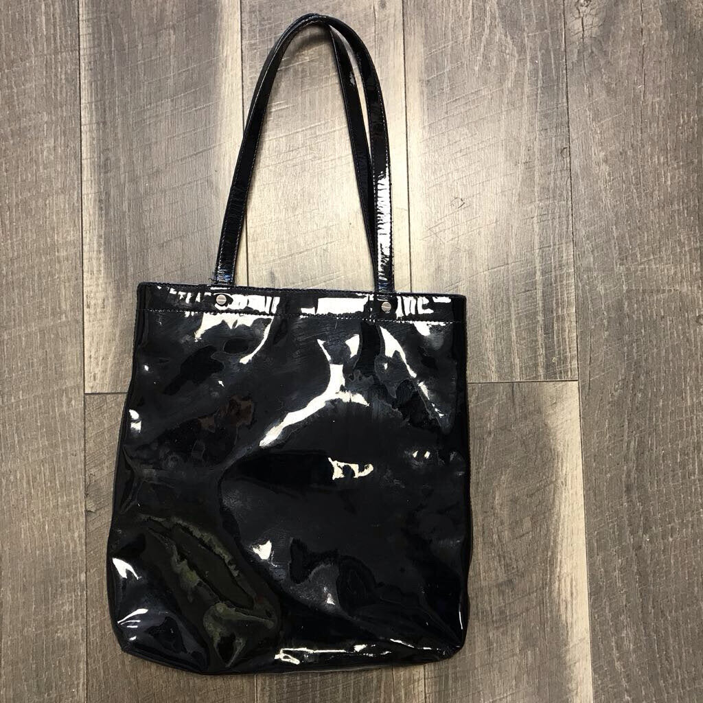 BLK PATENT TOTE AS IS