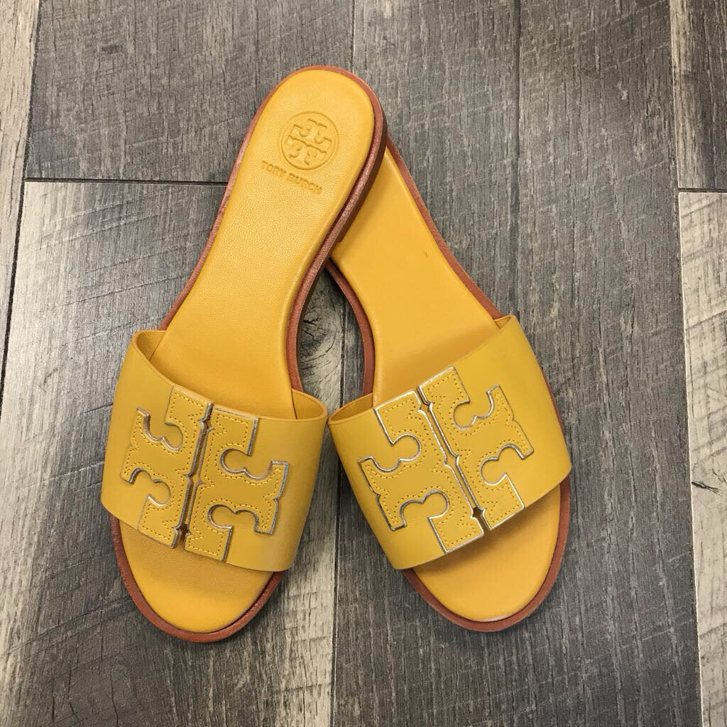 YELLOW INES LEATHER SLIDES
