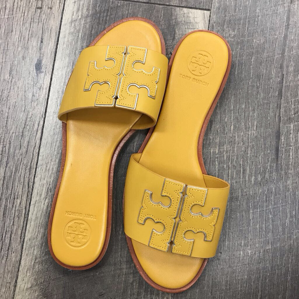 YELLOW INES LEATHER SLIDES