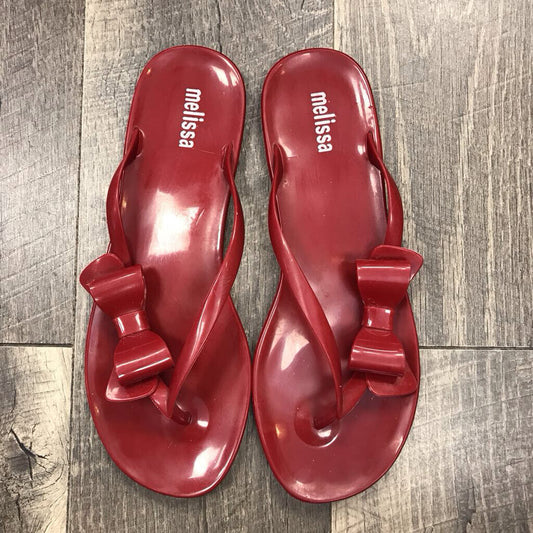 RED BOW JELLY FLIP FLOP SANDAL