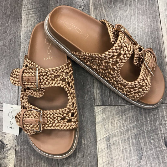 TAN WOVEN BUCKLE SANDALS-NWT