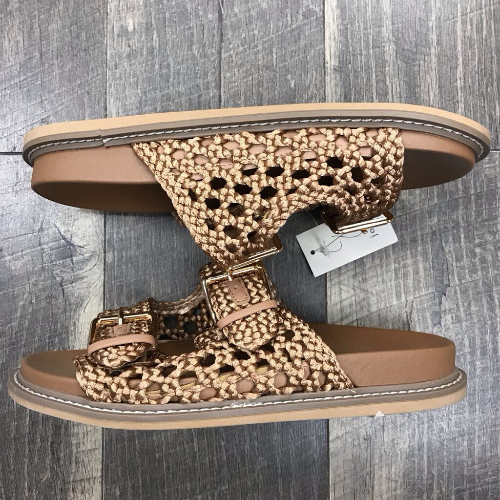 TAN WOVEN BUCKLE SANDALS-NWT