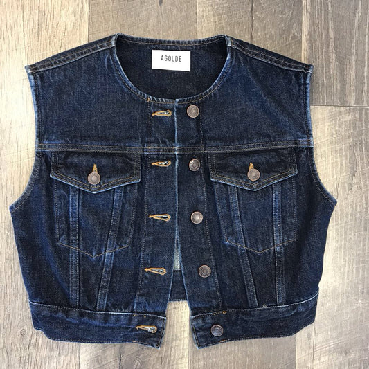 DENIM CROPPED VEST