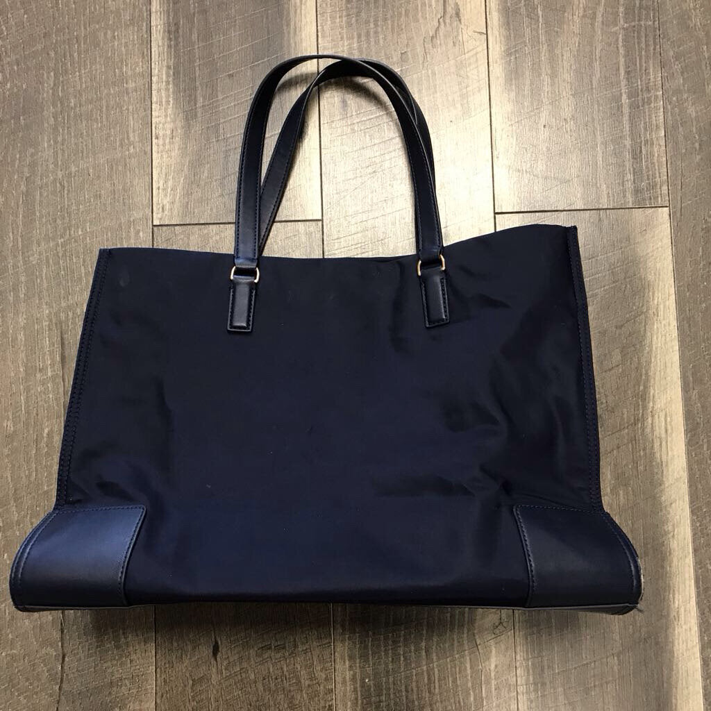 NAVY NYLON FOLDABLE TOTE BAG
