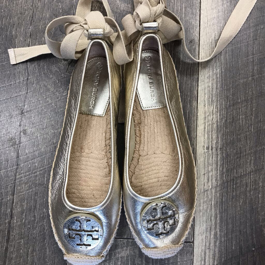 GOLD ESPADRILLE WRAP ANKLE