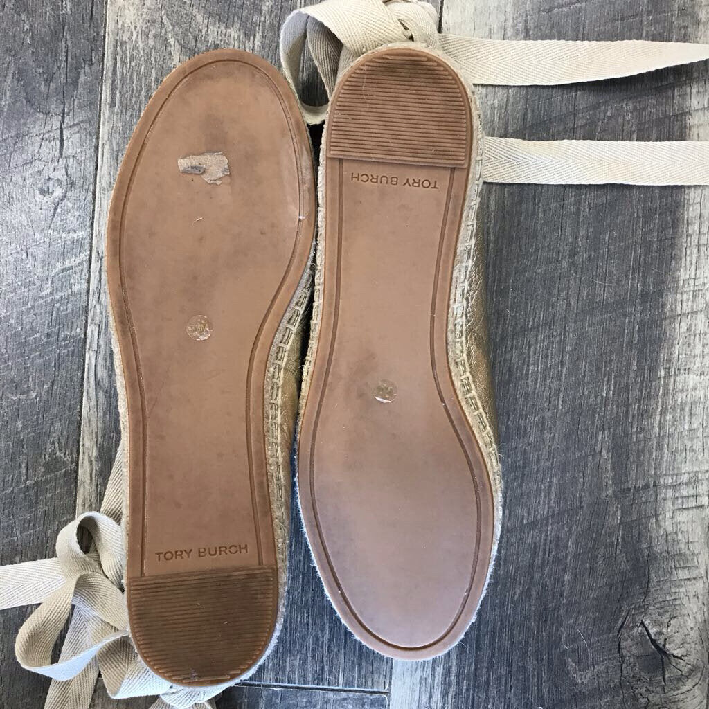 GOLD ESPADRILLE WRAP ANKLE